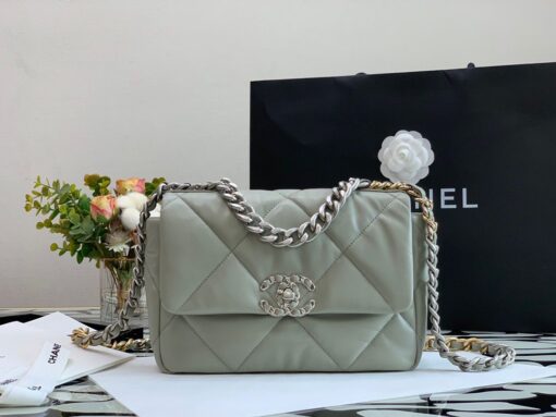 Chanel Classic Flap Bag Grey For Women 10.2in/26cm - Image 8