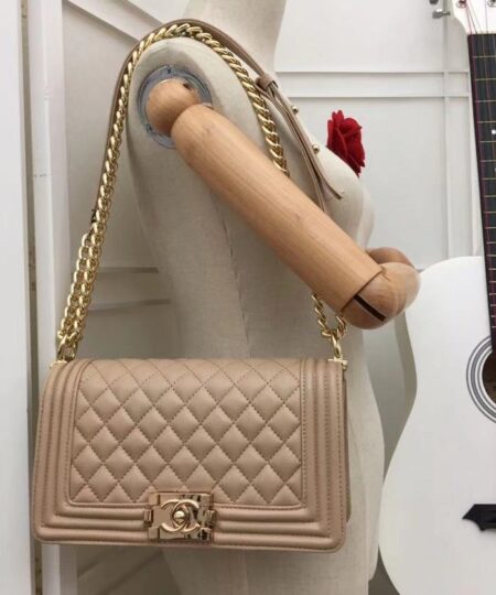 Alternative view of Chanel Medium Classic Handbag Yellowish Brown For Women, Women's HandBag, Shoulder And Crossbody Bags 9.8in/25cm A67086