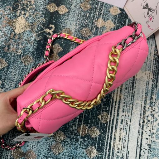 Chanel 19 Handbag 26cm Pink For Women AS1160 - Image 7