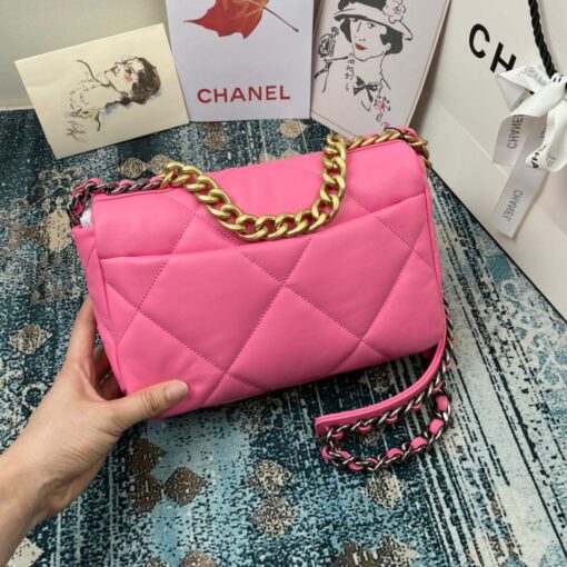 Chanel 19 Handbag 26cm Pink For Women AS1160 - Image 8