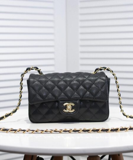Chanel Mini Flap Bag Black For Women 7.8in/20cm A69900