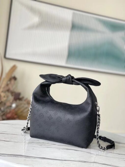 Louis Vuitton Why Knot MM Mahina Black For Women, Women's Handbags, Shoulder And Crossbody Bags 13.4in/34cm LV M20788