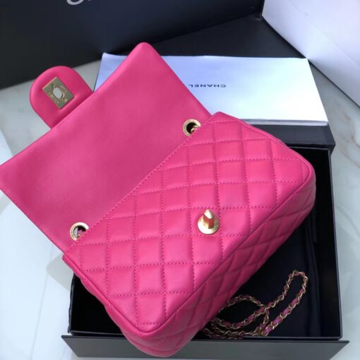 Chanel Flap Bag With CC Ball On Strap Pink For Women, Women's Handbags, Shoulder And Crossbody Bags 7.8in/20cm AS1787 - Image 4