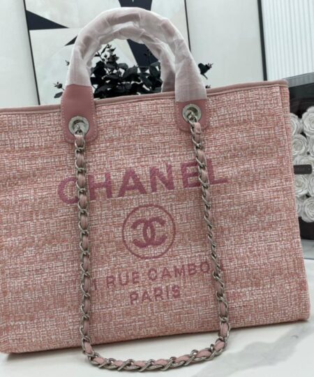 Chanel Deauville Tote 38cm Pink For Women A66941