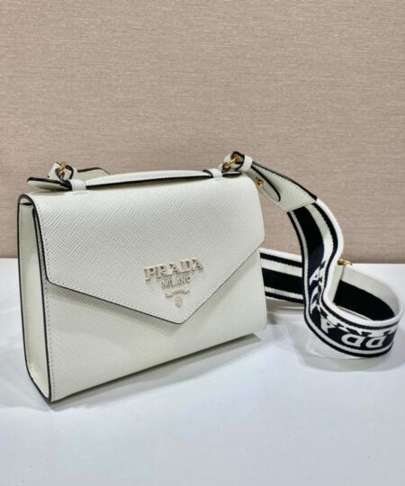 Alternative view of Prada Monochrome Saffiano Bag White For Women, Women's Bags 8.2in/21cm 1BD317_2ERX_F0009_V_3O3