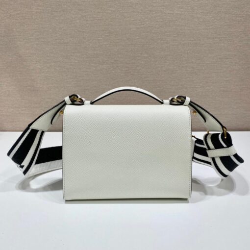 Prada Monochrome Saffiano Bag White For Women, Women's Bags 8.2in/21cm 1BD317_2ERX_F0009_V_3O3 - Image 4