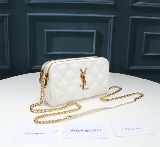 Saint Laurent Becky Crossbody Bag White For Women 7in/18cm YSL P00555149 - Image 3