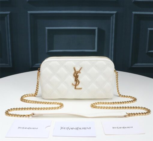 Saint Laurent Becky Crossbody Bag White For Women 7in/18cm YSL P00555149