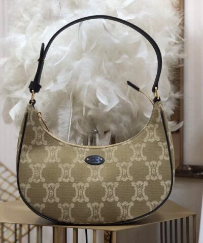 Celine Ava Bag In Triomphe Canvas XL Beige For Women 9in/23cm