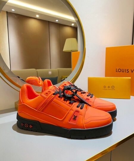 Louis Vuitton Trainer Sneaker Rubber Orange Virgil Abloh For Men LV 1A9FHE