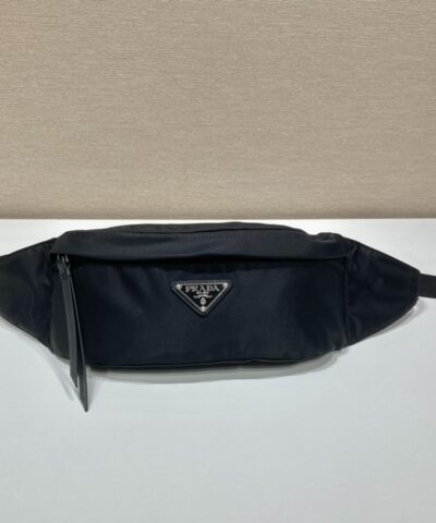 Prada Re-Nylon And Saffiano Belt Bag Black For Women, Women's Bags 10.2in/26cm 2VL034_2DMG_F0002_V_OOO