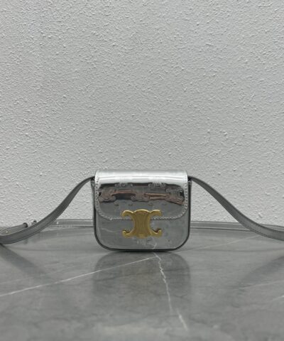 Celine Teen Triomphe Bag Silver For Women 7in/19cm