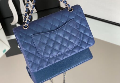Chanel Classic HandBag Blue For Women 9.9in/25.5cm A01112 - Image 8
