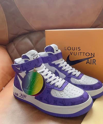 Louis Vuitton And Nike “Air Force 1” By Virgil Abloh White/Violet For Men, Men’s Shoes
