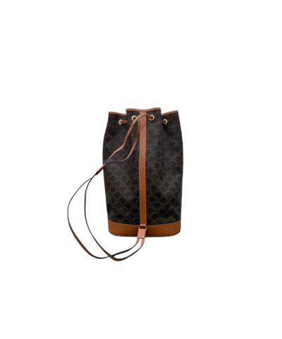 Celine Bucket In Trimophe Canvas Brown For Women 9in/23cm