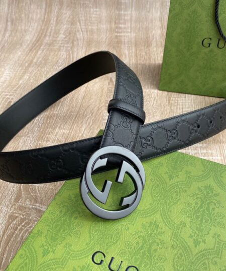 Gucci Signature Belt Black GG, Women Belt 411924