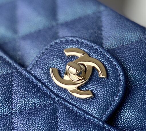 Chanel Classic HandBag Blue For Women 9.9in/25.5cm A01112 - Image 7