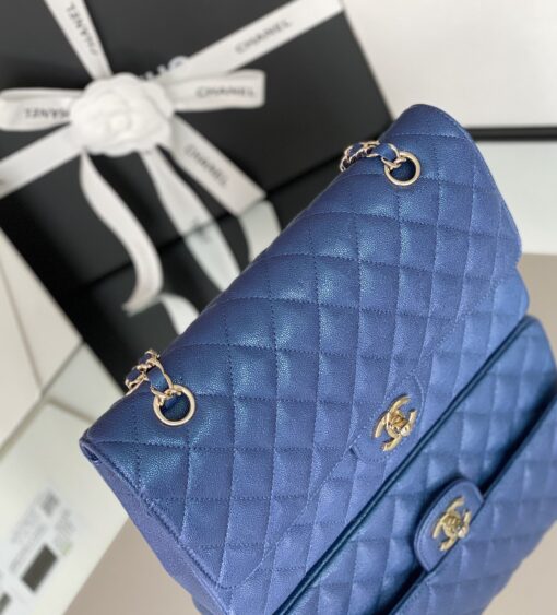 Chanel Classic HandBag Blue For Women 9.9in/25.5cm A01112 - Image 6