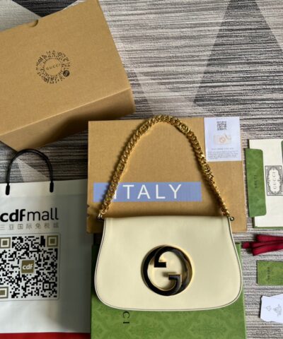 Gucci Blondie Shoulder Bag White For Women, Women's Bags 11in/28cm GG 699268 UXX0G 9022