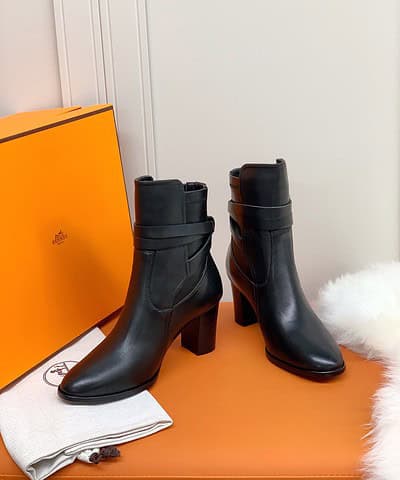 Hermes Frenchie 70 Ankle Boot Black For Women 2.8in/7cm