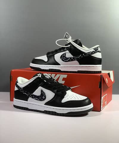 Nike Dunk Low Essential Paisley Pack Black and White Sneaker For Men, Men's Shoes
