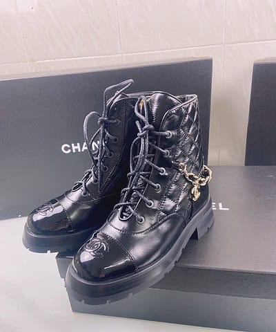 Chanel Women’s Lace- Ups Black For Women 1.6in/4cm