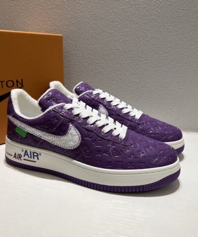 Louis Vuitton x Nike "Air Force 1" By Virgil Abloh in Purple and White Sneaker For Men, Men's Shoes