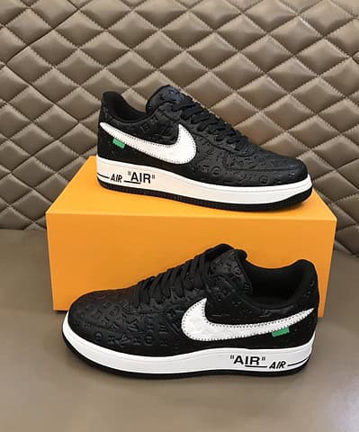 Louis Vuitton x Nike "Air Force 1" By Virgil Abloh in Black and White Sneaker For Men, Men's Shoes