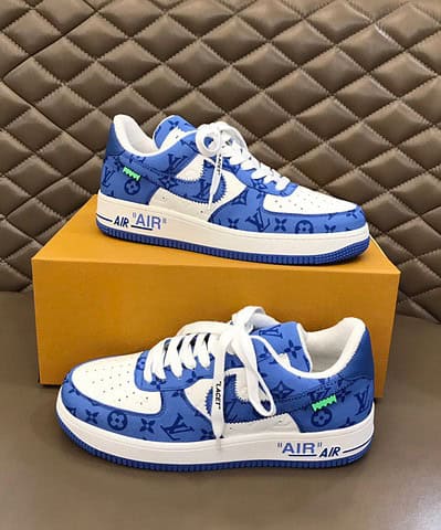 Louis Vuitton And Nike “Air Force 1” By Virgil Abloh White/Team Royal For Men, Men's Shoes 1A9VAO