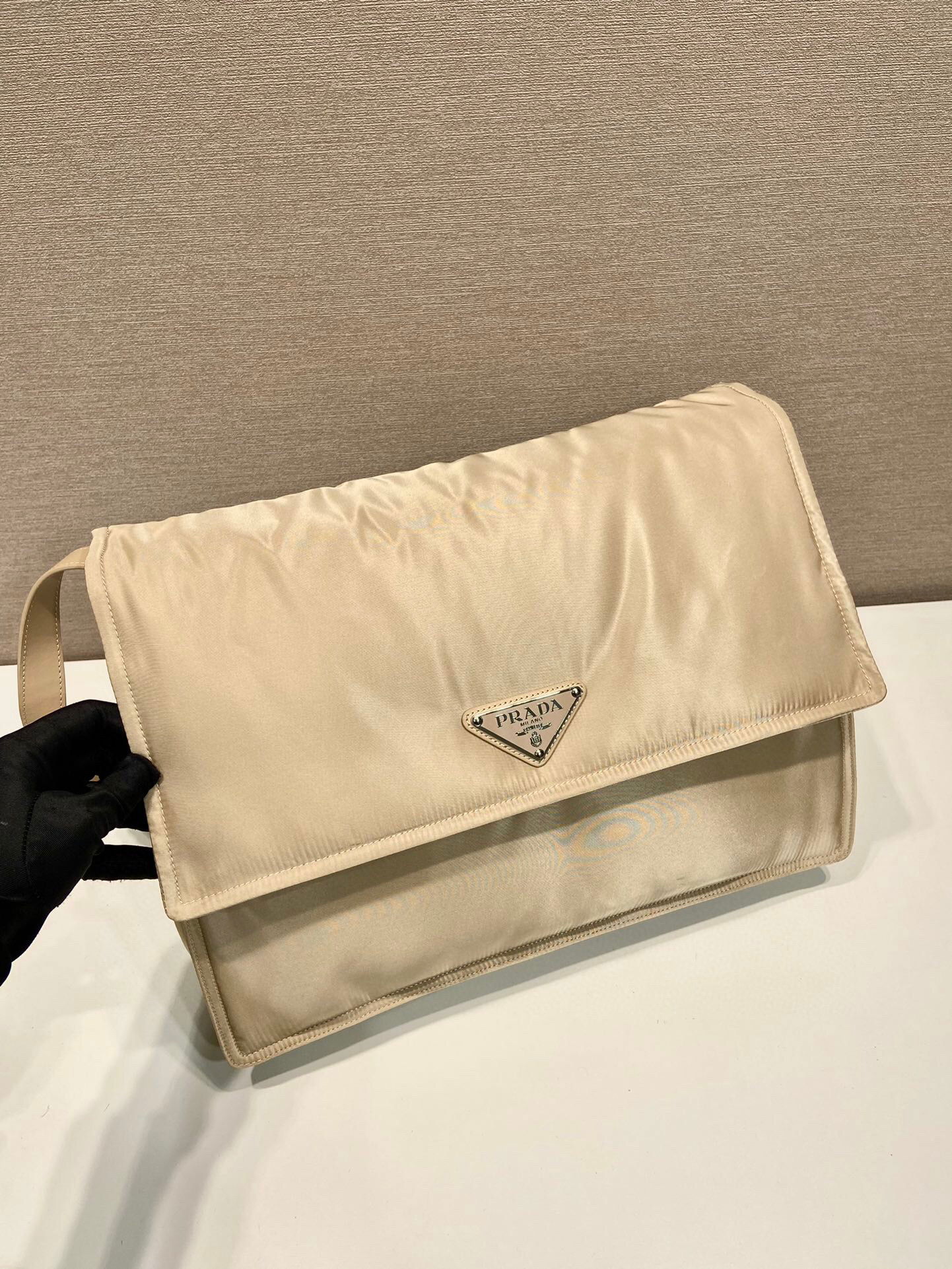 Prada Large Padded Shoulder Bag In Beige For Women 14.1in/ 36cm 1BD256_RDLN_F0F24_V_OOO - Image 5