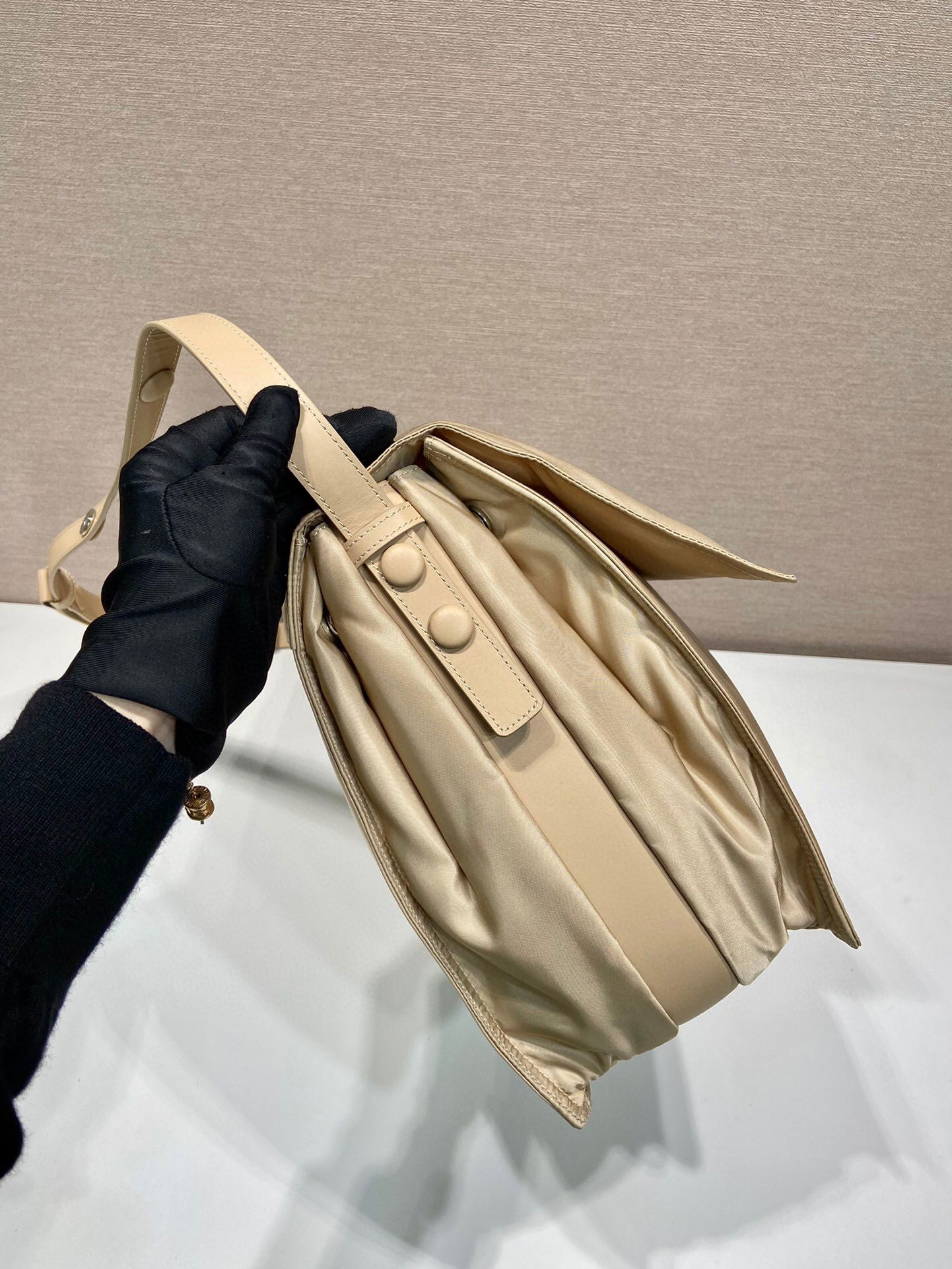 Prada Large Padded Shoulder Bag In Beige For Women 14.1in/ 36cm 1BD256_RDLN_F0F24_V_OOO - Image 8