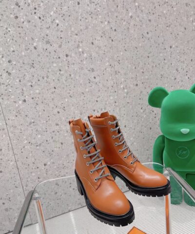Hermes Bridge Ankle Boots Brown For Women