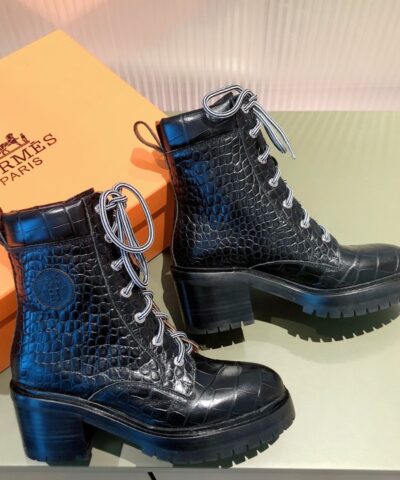 Hermes Fresh Ankle Boot Black For Women 1.6in/4cm