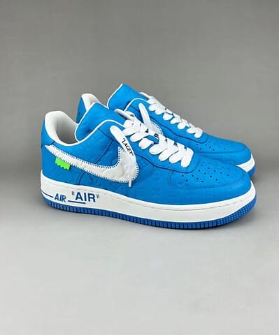 Louis Vuitton x Nike "Air Force 1" By Virgil Abloh in Blue and White Sneaker For Men, Men's Shoes