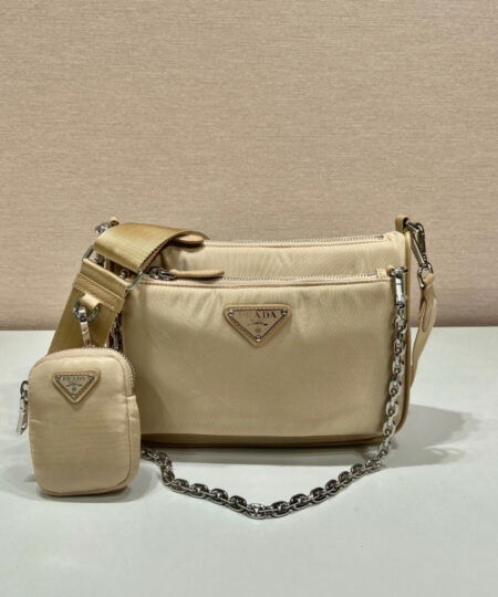 Alternative view of Prada Re-Nylon Shoulder Bag In Beige For Women 8.6in/ 22cm