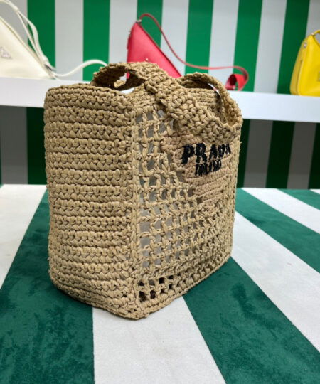 Alternative view of Prada Small Raffia Tote Beige For Women 22cm/ 8.7in 1BG444_2A2T_F0018_V_OOO