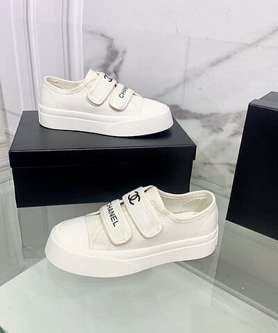 Chanel Women's Chanel Velcro Sneaker White For Women