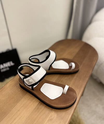 Chanel Women's Velcro Flops Sandals White For Women