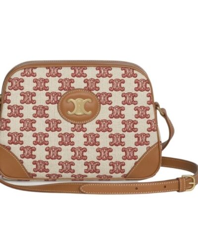 Celine Triomphe Small Camera Bag Light Yellow/Red For Women 8in/20cm