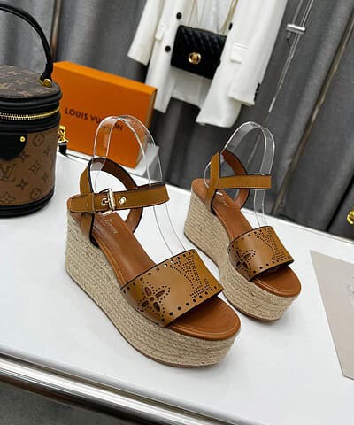 Louis Vuitton Women's Starboard Wedge Sandal Brown For Women LV 1A9PLN