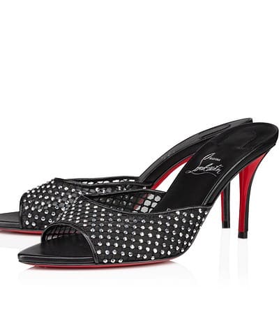 Christian Louboutin Apostropha Mule Mesh Strass Black For Women