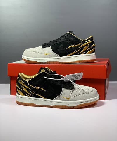 Nike Dunk Low Year Of The Tiger 2022 Phantom/Black-Sail-Light Zitron Sneaker For Men, Men’s Shoes DQ5351-001