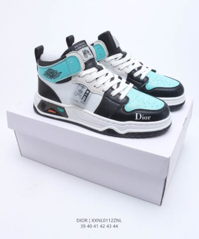 Dior Air Fashion High-Top Sneaker White and Light Green For Men, Men's Shoes