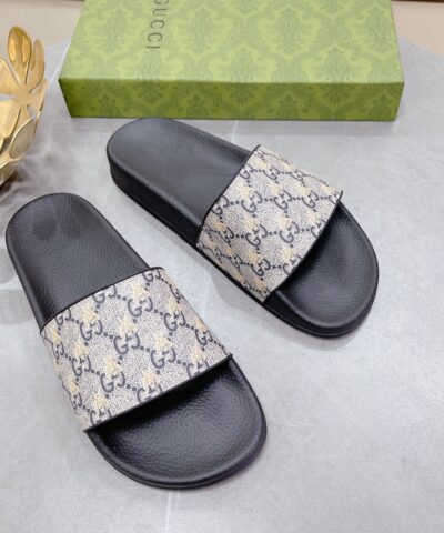 Gucci Women's GG Slide Sandal With Bees Black For Women 407345