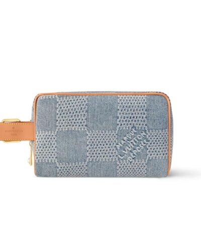 Louis Vuitton Locker Dopp Kit Blue For Men 9.1 Inches/ 23 Cm N40753