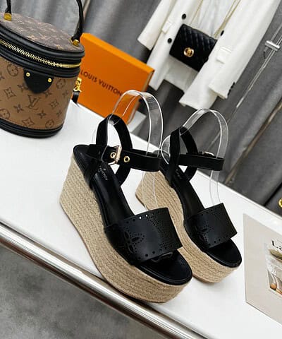 Louis Vuitton Women's Starboard Wedge Sandal Black For Women LV