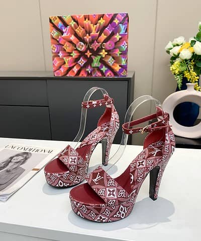 Louis Vuitton Women's Afterglow Platform Sandal Dark Red For Women LV