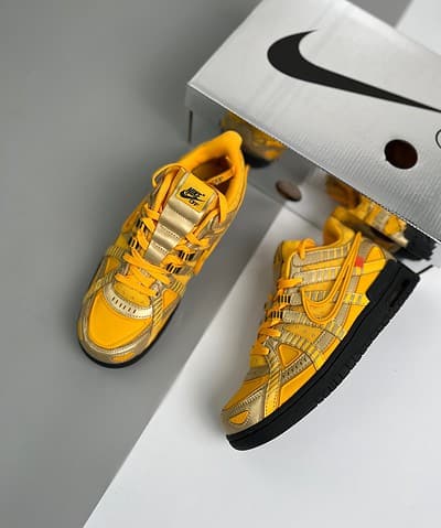Nike Air Rubber Dunk Off-White University Gold-Black For Men, Men’s Shoes CU6015-700