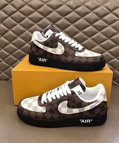 Louis Vuitton And Nike “Air Force 1” By Virgil Abloh Brown-White-Black For Men, Men’s Shoes