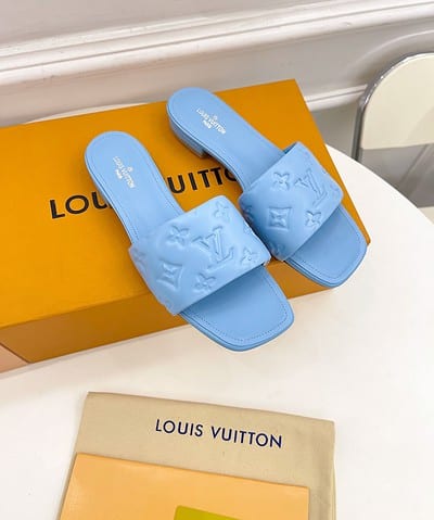 Louis Vuitton Women's Revival Flat Mule Light Blue For Women LV 1A9P7D